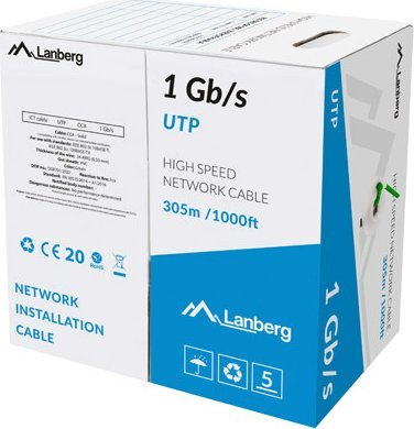 Kabllo rrjeti Lanberg LCU6-10CC-0305-G, UTP, 305m, e gjelbër