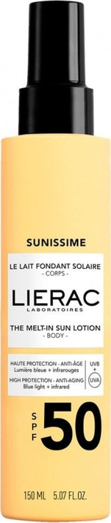 Qumësht dielli për trup Lierac Sunissime Dark, SPF50, 150ml