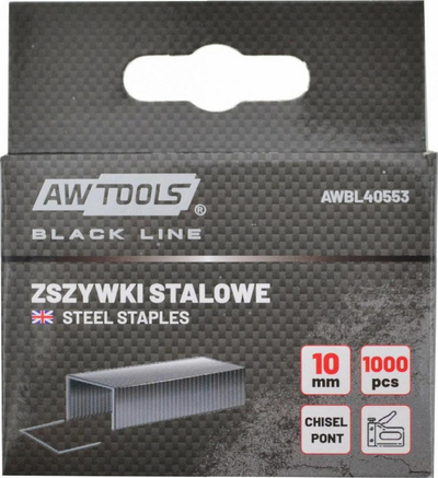 Капси за спојување AWTools AWBL40555, 14 mm, 1000 парчиња, поцинкуван челик