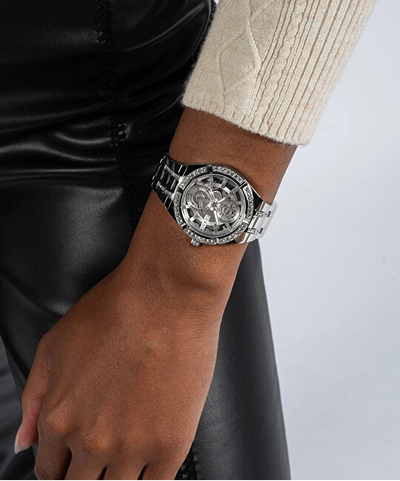 Orë dore për femra Guess Allara GW0604L1, e argjendtë