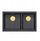 Lavabo kuzhine Quadron Logan 120, 76x45x23.5 cm, 2 vaska, Pure Carbon Gold