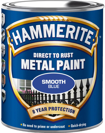Bojë metalike Hammerite Smooth, 0.25L, blu e lëmuar