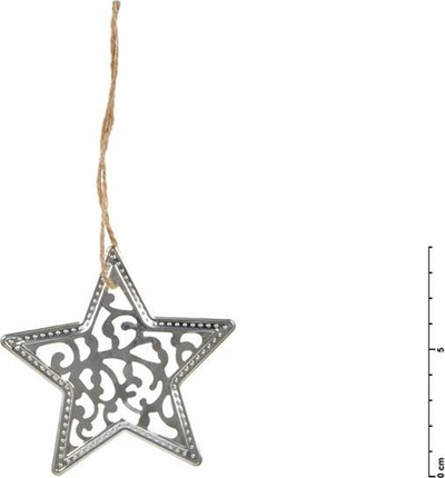 Ornament varës MFP Star Silver, metal, 9 cm, argjendt