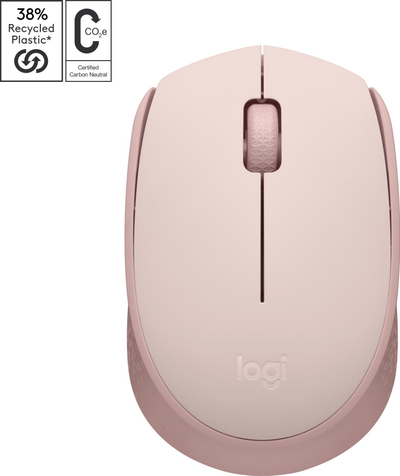 Set maus me mousepad Logitech M171, wireless 2.4 GHz, Studio Series, rozë me grafit