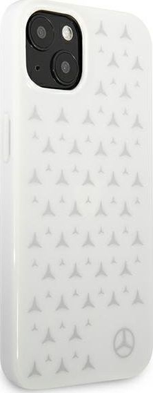 Kapak telefoni Mercedes-Benz për iPhone 13 Mini, hardcase, me motiv Silver Stars, i bardhë