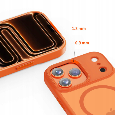 Kapak telefoni Tech-Protect Magmat MagSafe për iPhone 17 Pro Max, matte, portokalli kozmik