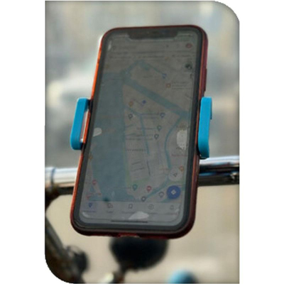 Mbajtëse telefoni Premium Parts PH1 për biçikletë, rrotullim 360°, e zezë me blu