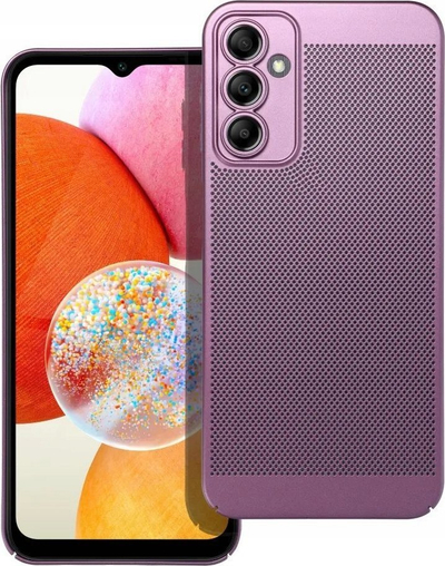 Maskë telefoni Breezy për Samsung Galaxy A14 4G, plastike, me vrima ajrimi, vjollcë
