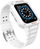 Rrip ore me kasë mbrojtëse Hurtel Protect Strap Band për Apple Watch 7 6 5 4 3 2 SE, 45 44 42mm, i bardhë