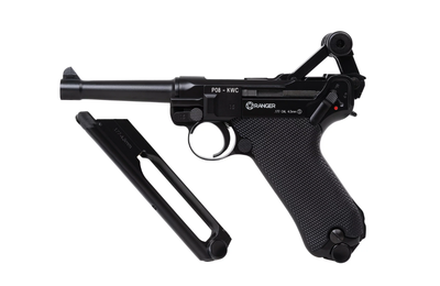 Pistolete ajri Umarex Luger P08 Parabellum, 4.5mm BB, set, e zezë