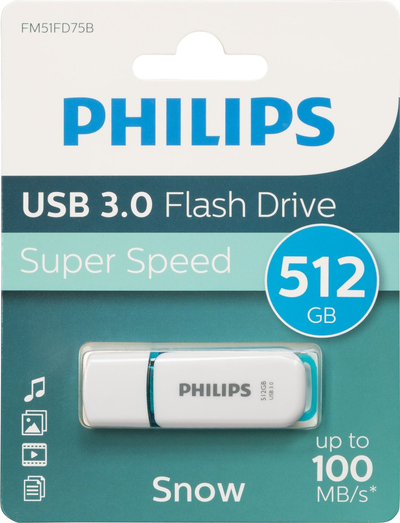 USB Philips Snow Edition Spring Green, 512GB, USB 3.0, e bardhë jeshile
