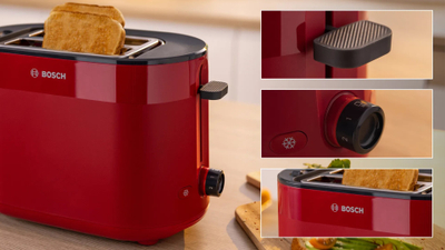 Toaster Bosch MyMoment TAT2M124, 2 feta, funksion shkrirje, i kuq