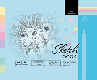Bllok vizatimi TW Fresh 197x145mm, 48 fletë, 100g, i bardhë