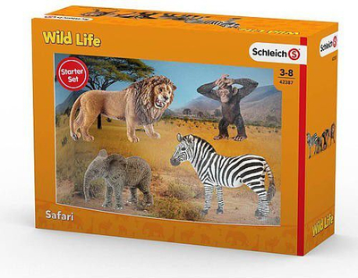 Сет играчки Schleich Wild Life Starter Set, 4 фигури сафари, за деца 3-8 години, повеќебоен