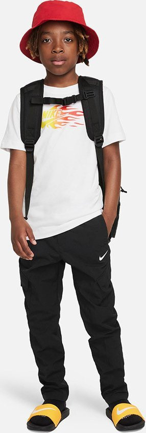 Bluzë sportive për kalamaj Nike Sportswear, logo me flakë, madhësia M 137-147 cm, e bardhë