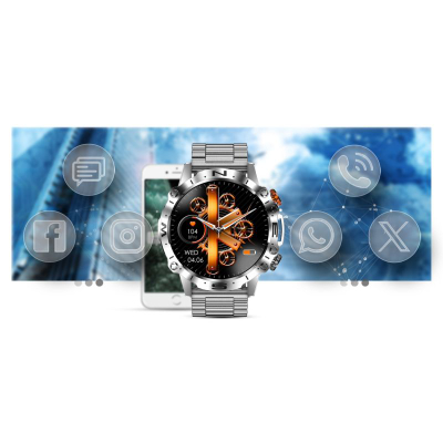 Smartwatch Mski Gravity GT20-2, ekran 1.43" AMOLED, thirrje me Bluetooth, ngjyrë argjendi
