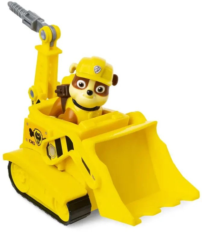 Lodër buldozer PAW Patrol Rubble, me figurë për koleksion, për kalamaj 3+, e verdhë