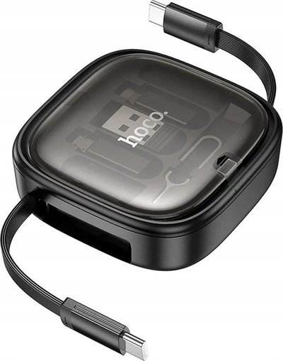 Kabllo USB C në USB C HOCO, 60W, me terheqje, e bardhë