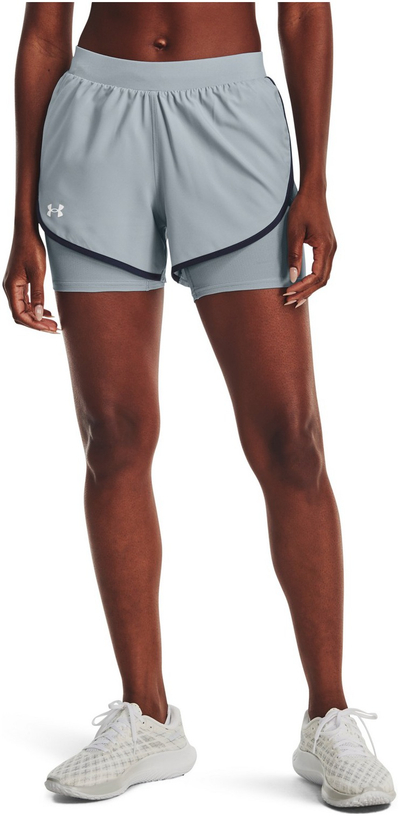 Кратки спортски панталони Under Armour Fly-by Elite 2-in-1, за жени, сиви