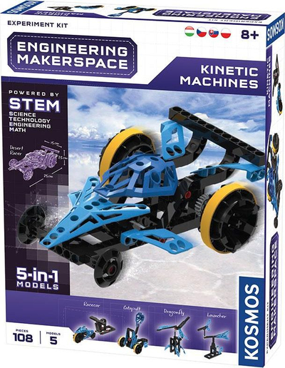 Set ndërtimi STEM Kosmos Engineering Makerspace Kinetic Machines, 108 pjesë, 5 modele, shumëngjyrësh
