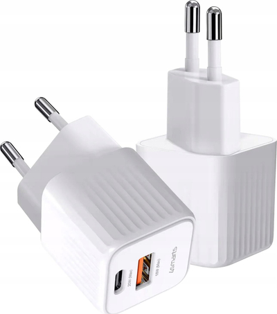 Karikues muri 4smarts 540122, 20W, USB C edhe USB A, i bardhë