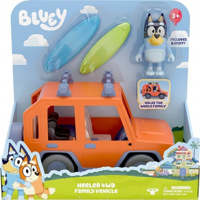 Set lodrash Bluey Family Cruiser 90080, makinë familjare lodër për figurina, shumëngjyrëshe