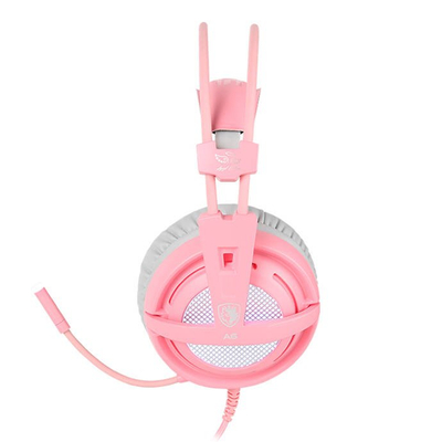 Слушалки за гејминг Sades A6, 40mm, USB, розови