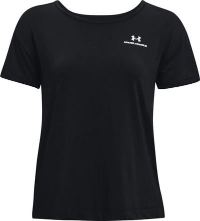 Bluzë trajnimi Under Armour Rush Energy Core me mëngë të shkurtra 1365683-001, për goca, e zezë, XS