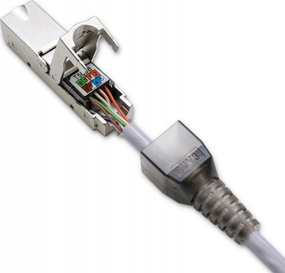 Приклучок RJ45 Qoltec 54540, CAT6 STP, без алат, сив