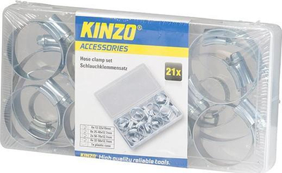 Set shtrënguesash për tuba Kinzo, 21 copa, çelik inox