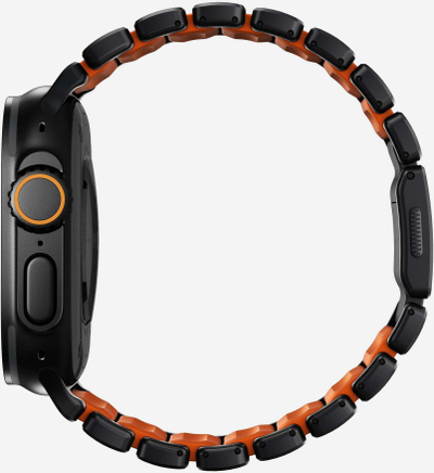 Rrip për Apple Watch Stratos Band 49mm, titan i zi, Ultra Orange