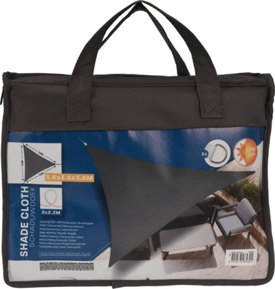 Tendë dielli ProGarden Shade Cloth, trekëndëshe 3.6m, që s’e kap uji, gri
