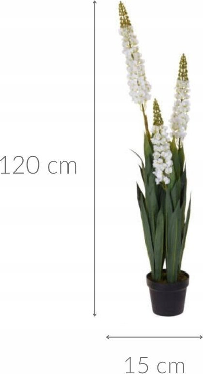 Lule plastike dekorative Home Styling Collection Ubin White, 120cm, e bardhë