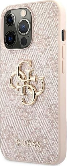 Kapak telefoni GUESS Golden Logo, për iPhone 13 Pro, rozë