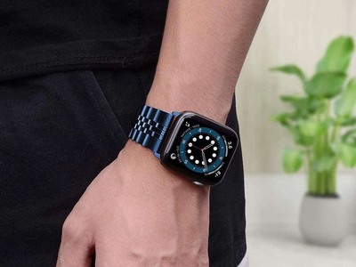Rrip çeliku Alogy për Apple Watch 42 / 44 / 45 mm, i kaltër