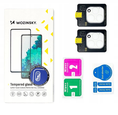 Qelq mbrojtës kamere Wozinsky Black Full për Samsung Galaxy Z Flip 7, set 2 copë, i zi