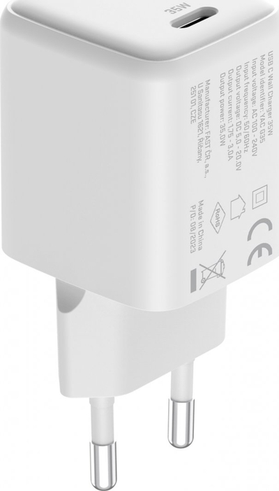 Karikues muri USB C Yenkee YAC G35, 35W, Power Delivery 3.0 QC 3.0, i bardhë