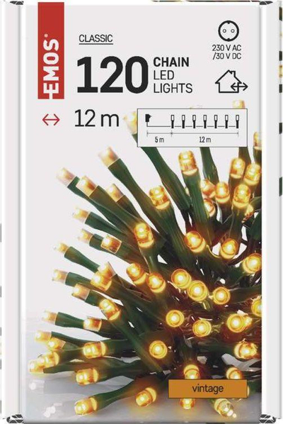 Drita festive Emos 120 LED Amber