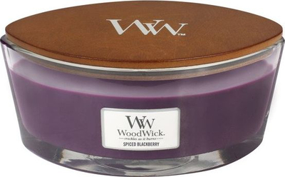Qiri aromatik WoodWick Ellipse Hearthwick Spiced Blackberry, 453 g, lejla i errët