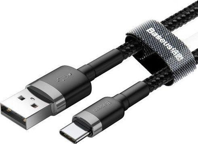 Kabllo Baseus Kevlar USB-C, 3A, 1m, e zezë