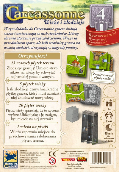 Lojë tavoline Carcassonne Zgjerimi 4 Kullat dhe Hajdutët, zgjerim, version polak, Bard