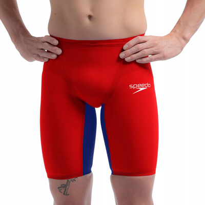 Kostum gare noti për burra Speedo Fastskin LZR Pure Valor 2.0 Jammer, kompresim i moderuar, me miratim FINA, i kuq me blu