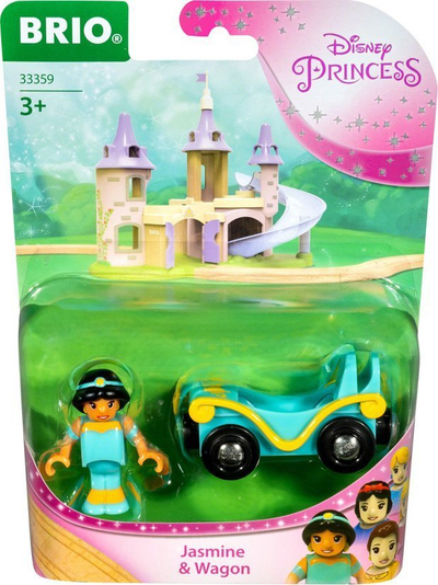 Lodër treni Brio Disney Princess Jasmine &amp; Vagon, 2 pjesë, për kalamaj 3+, ngjyrë turquoise