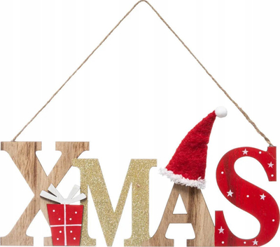 Ornament varëse Atmosphera XMAS, MDF, 30cm, i kuq edhe natyral