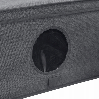 Kuti organizuese GREY Medium Box, 48x36x19 cm, me dritare transparente, gri