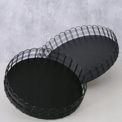 Сет тацни Boltze Home Dairy, кружни, метални, црни