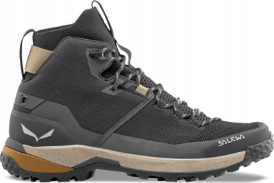 Këpucë malore Salewa Puez Knit Mid Powertex, meshkuj, shollë POMOCA, të zeza