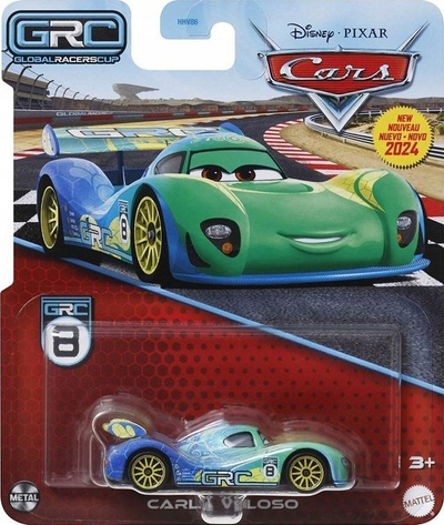 Makina lodër Mattel Cars Carla Veloso, metal 1:55, Disney Pixar, jeshile blu