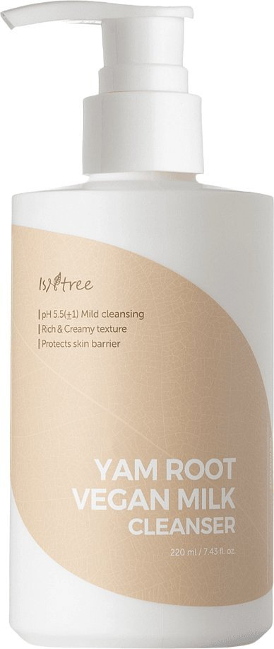 Pаста за чистење лице Isntree Yam Root Vegan Milk Cleanser, 220 ml, за чувствителна кожа