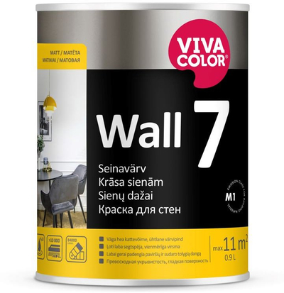 Bojë murale Vivacolor WALL 7 C, mat, 0.9L, për ngjyrosje